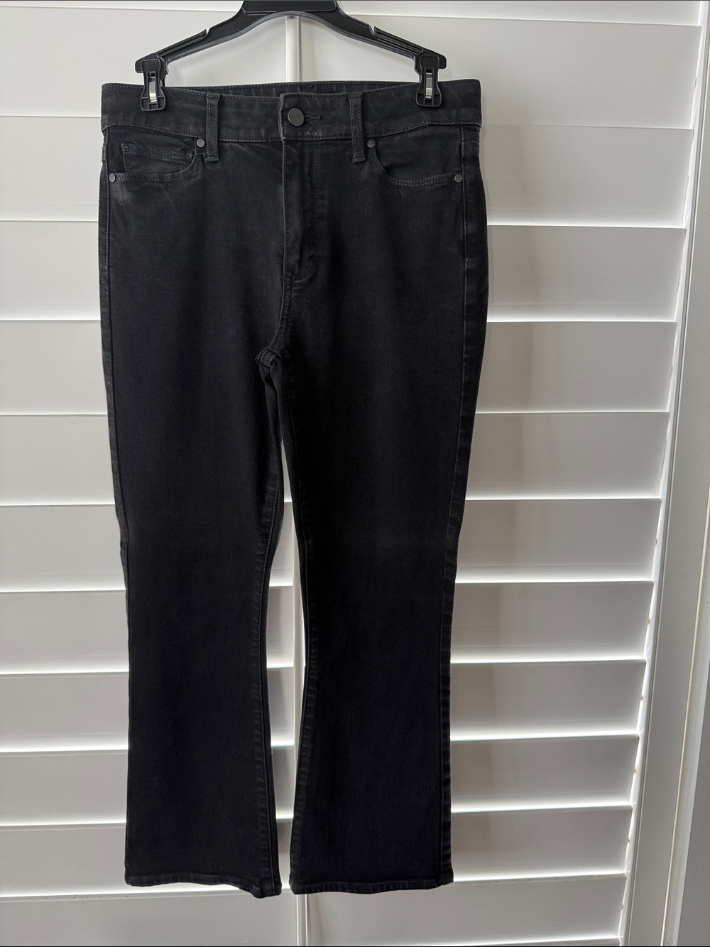 PAIGE Black Ankle Crop Bootcut Jeans